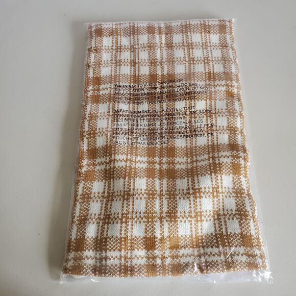 Timberland Scarf Buffalo Plaid Tan Cream 10x68" FabFitFun 2023 Casual Winter - Picture 6 of 10